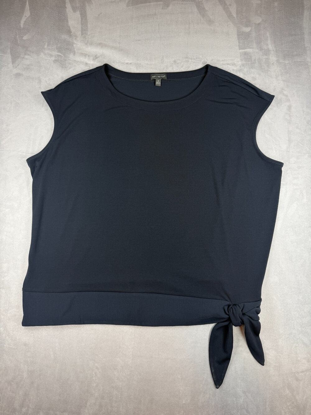 The Limited 1X Black Sleeveless Side Tie Woven Blouse Polyester Spandex